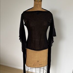 Elegant Black Sheer Women's Top